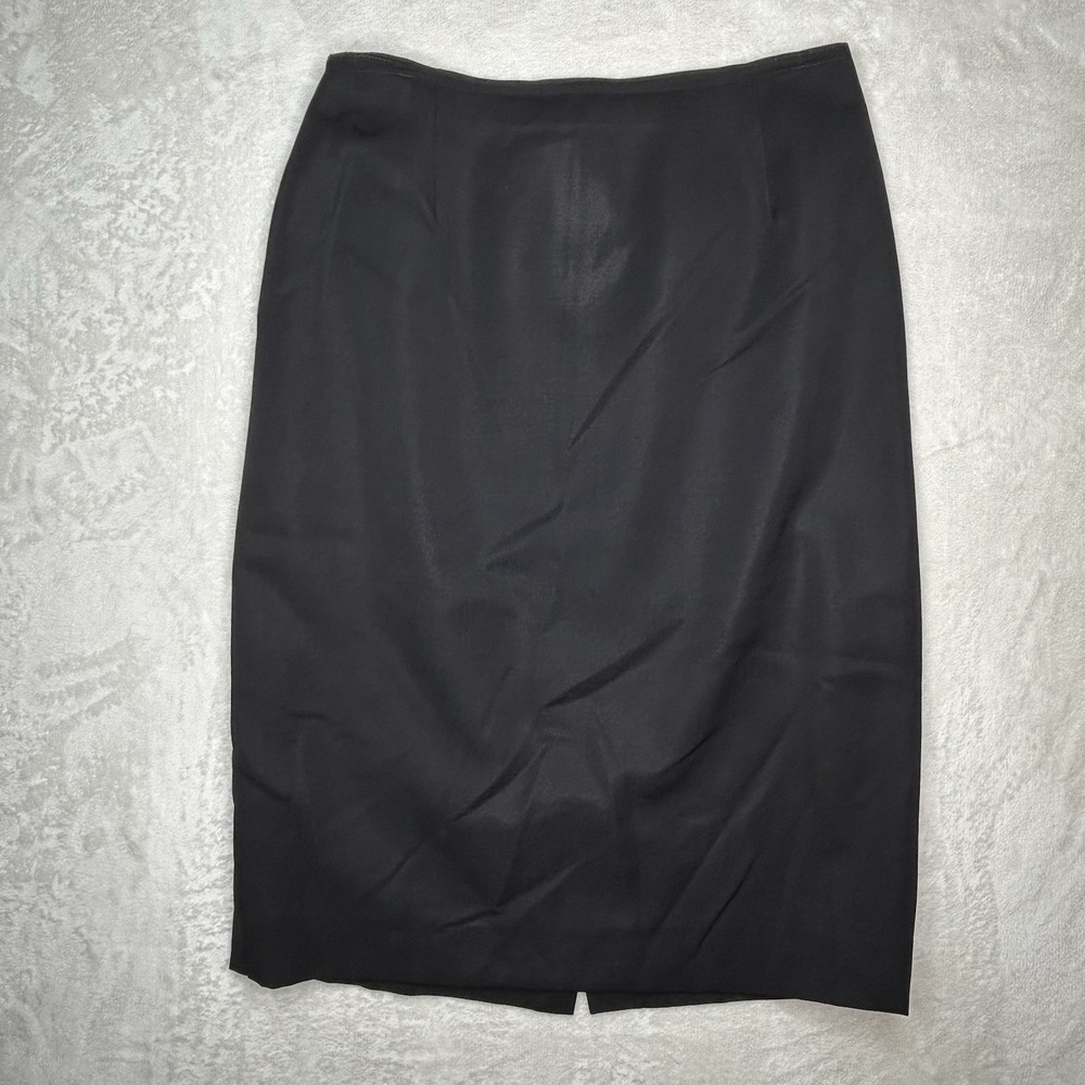 Vintage Talbots Black‎ Knee Length Wool A-Line Skirt Size 14 Lined Career Skirt